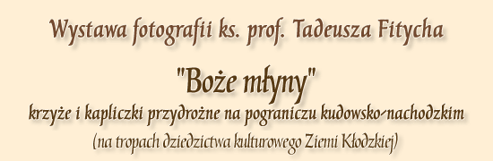 Boe myny: krzye i kapliczki przydrone na pograniczu kudowsko-nachodzkim